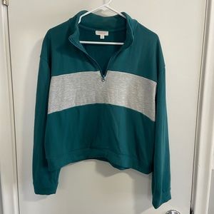 Cropped 1/4 zip sweater